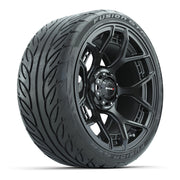 Golf Cart 14in Chrome Alloy Wheel and 23in AT Tire Set of 4 Premium - Fits Club Car EZGO Yamaha