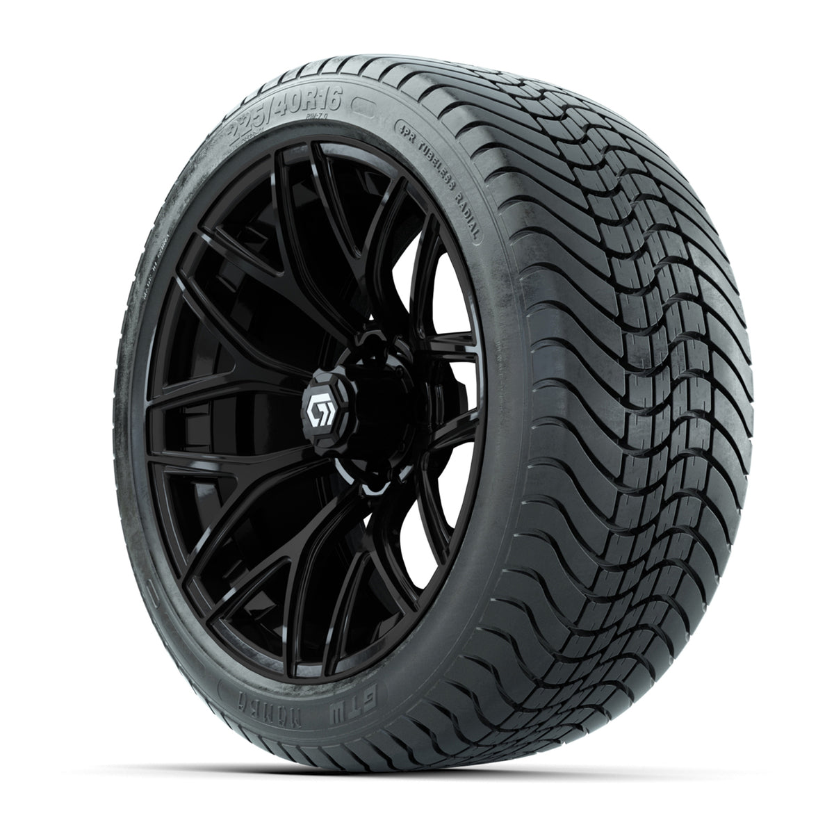 GTW® Monaco Gloss Black 16" Wheels with 225/40-R16 Mamba Street Tires - Full Set
