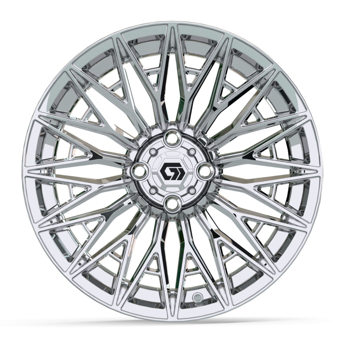 GTW 16x7 Blur Golf Cart Wheel Chrome view 2 - Fits Club Car EZGO Yamaha