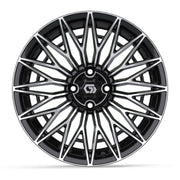 GTW 16x7 Blur Golf Cart Wheel Machined and Black view 2 - Fits Club Car EZGO Yamaha