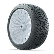 GTW 16" Blur Gloss White Golf Cart Wheels & 225/40R16 Mamba Street Tire