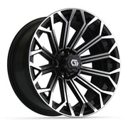 GTW 16x7 Phantom Golf Cart Wheel Machined and Black - Fits Club Car EZGO Yamaha