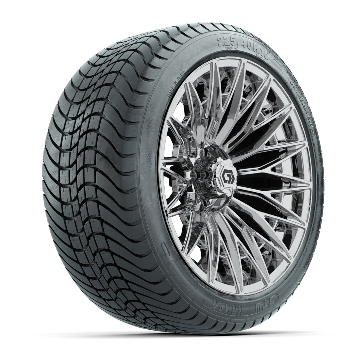 GTW® Blur Chrome 16" Wheels with 225/40-R16 Mamba Street Tires - Full Set