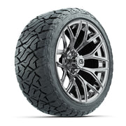 GTW® Monaco Chrome 16" Golf Cart Wheels with 225/40-R16 Maverick A/T Tires - Full Set