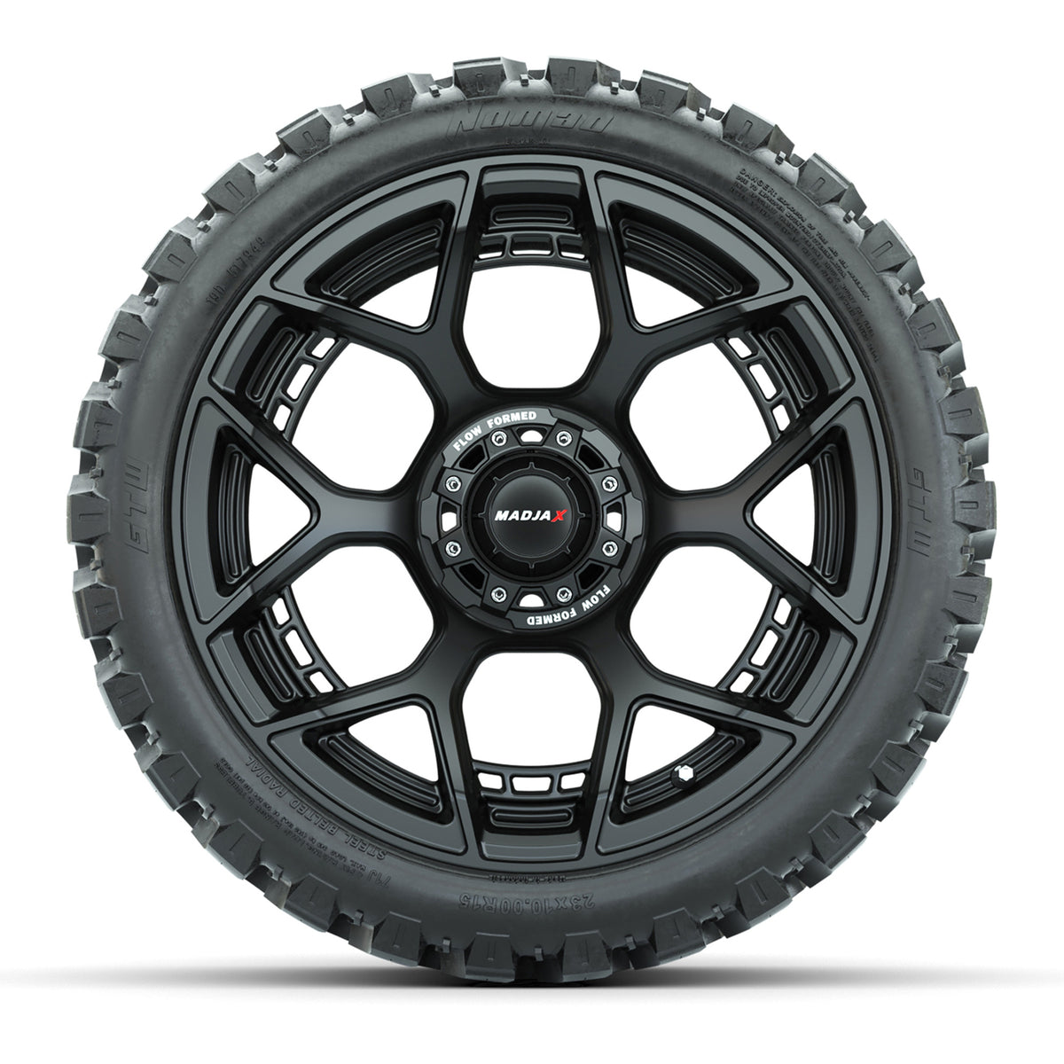 Golf Cart 14in Chrome Alloy Wheel and 23in Low Profile Tire Set of 4 view 2 - Fits Club Car EZGO Yamaha