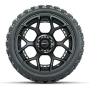 Golf Cart 14in Chrome Alloy Wheel and 23in Low Profile Tire Set of 4 view 2 - Fits Club Car EZGO Yamaha