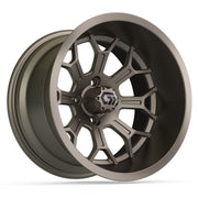GTW Assault 15in Golf Cart Wheel Matte Bronze Ultra-Wide Deep Dish - Fits Club Car EZGO Yamaha