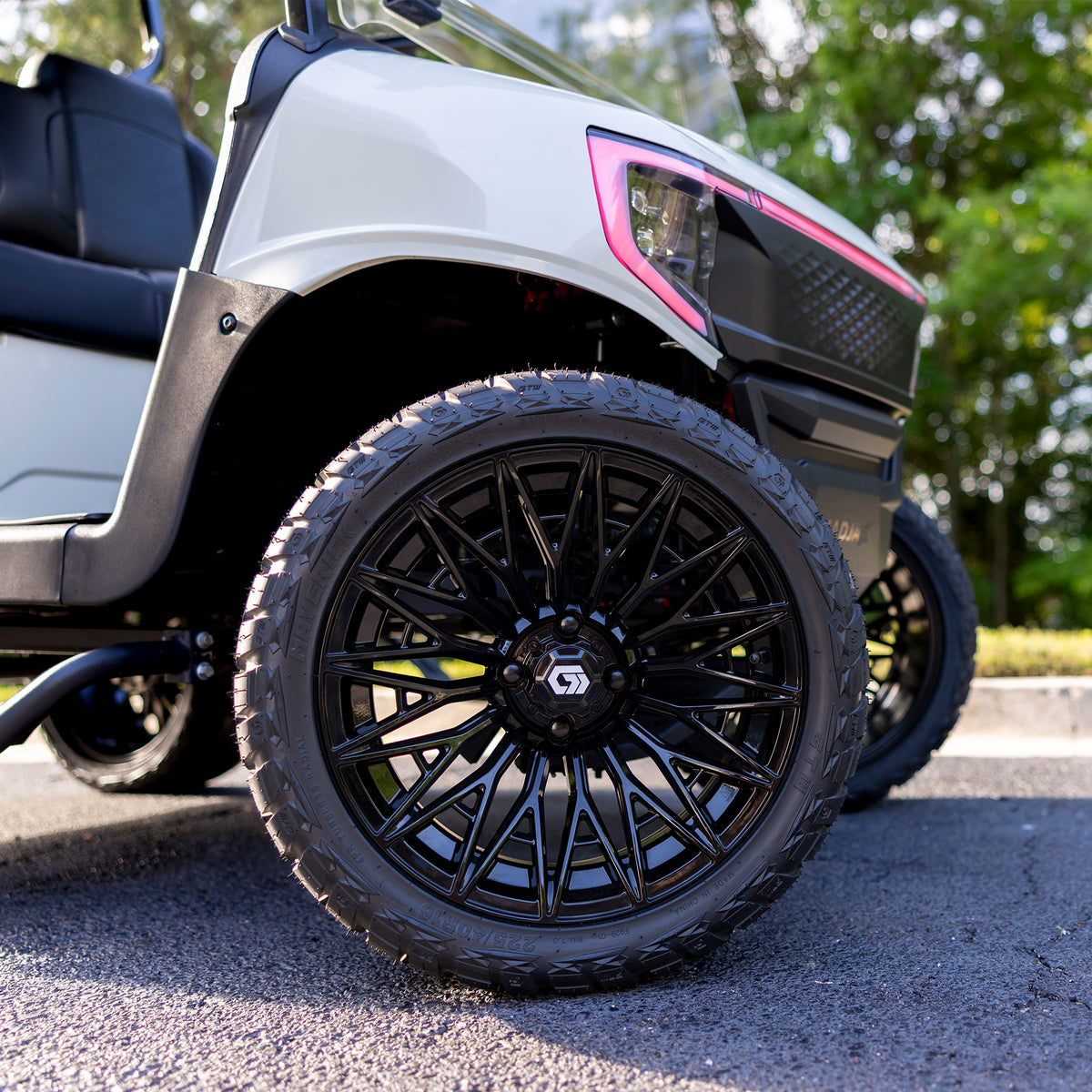 GTW 16x7 Blur Golf Cart Wheel Gloss Black view 7 - Fits Club Car EZGO Yamaha