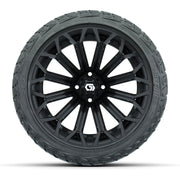GTW® Phantom Gloss Black 16" Golf Cart Wheels & 225/40-R16 Maverick A/T Tires - Full Set