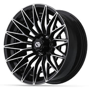 GTW 16x7 Blur Golf Cart Wheel Machined and Black view 3 - Fits Club Car EZGO Yamaha