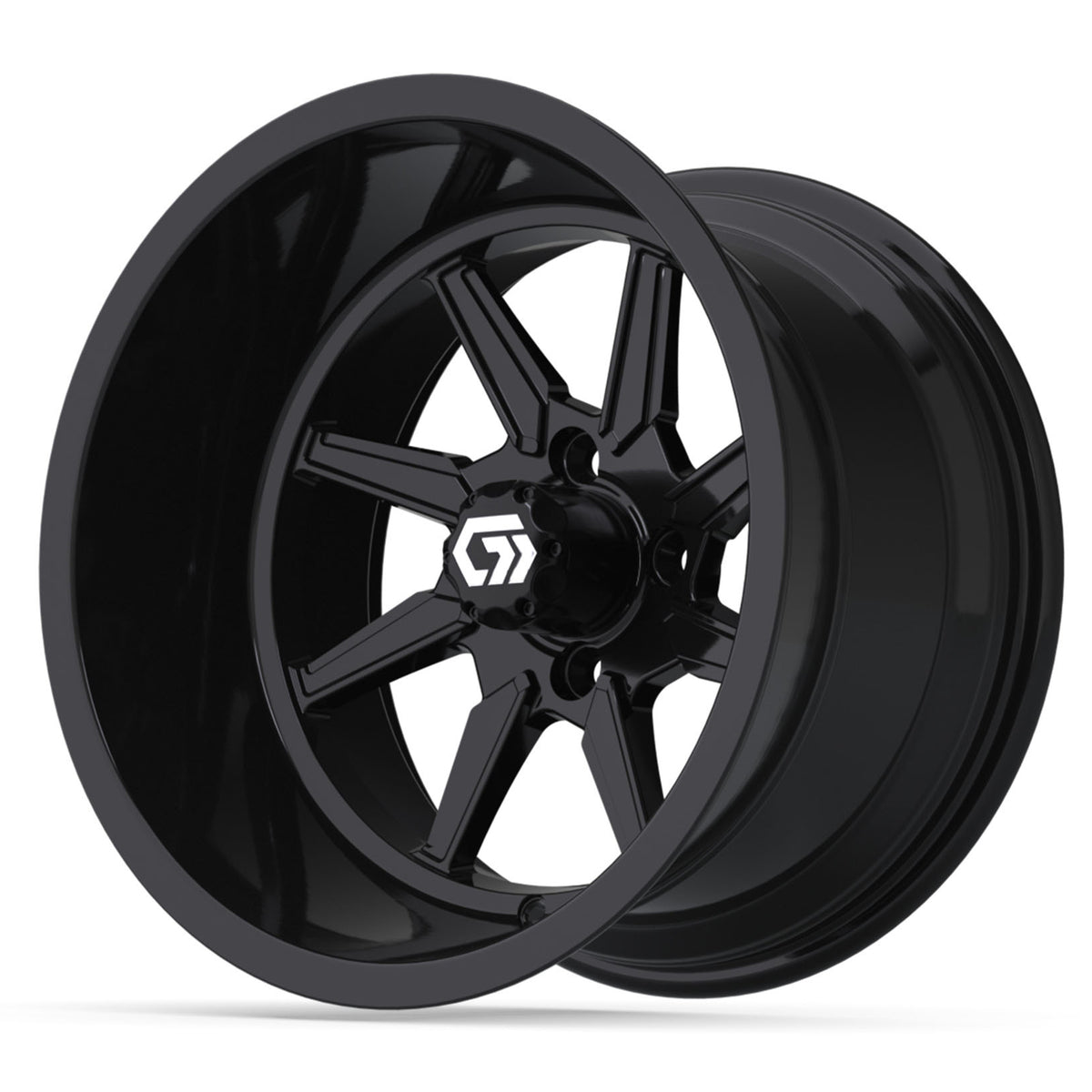 GTW Reaper 15in Golf Cart Wheel Gloss Black view 3 - Fits Club Car EZGO Yamaha
